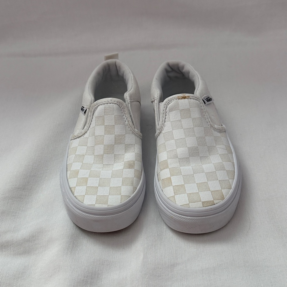 White checkered Vans